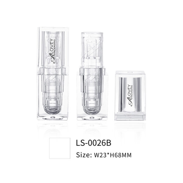 Cusotms Logo clear square lip stick case tube packaging LS-0026B