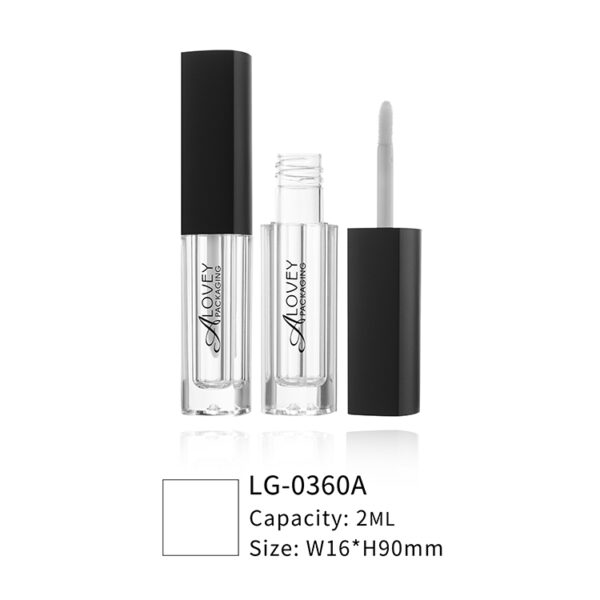 Double wall PETG mini lipgloss tubes square lipgloss packaging