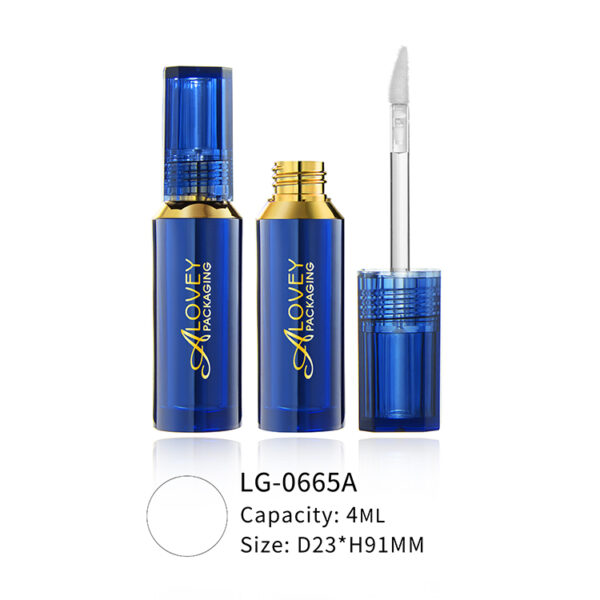 Luxury blue botte shape liptint bottle with clear wand 4ml