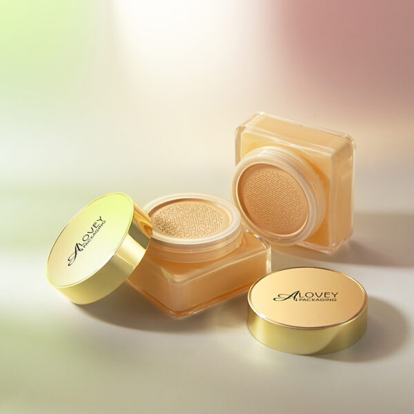 New arrival square gold cap bb cream foundation jar 10g P-J0204A