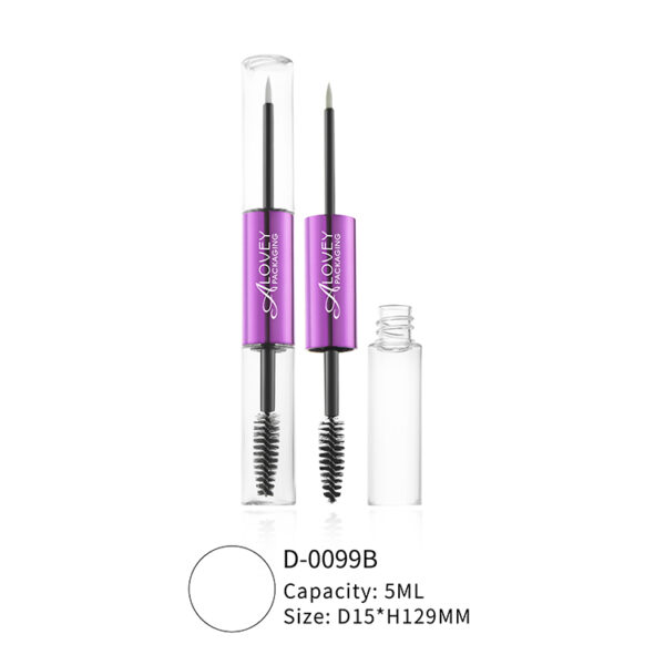 PETG 5ML Dual 2 In 1 Round Double Side Mascara And Eyeliner Cosmetic Container D-0099B