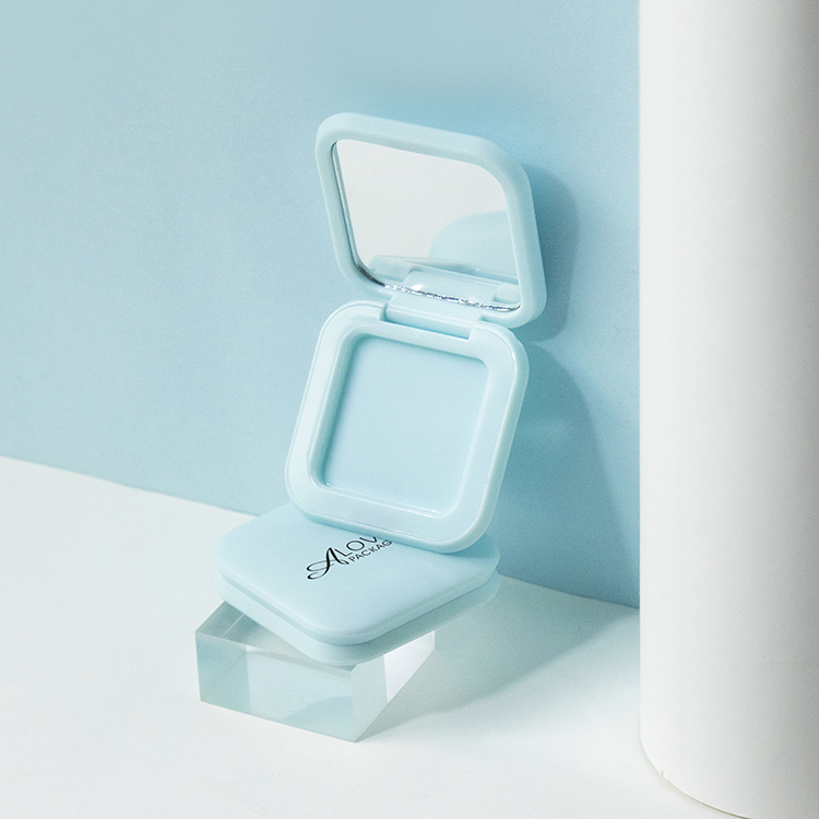 Portable Plastic Compact powder case with mirror P-0424A