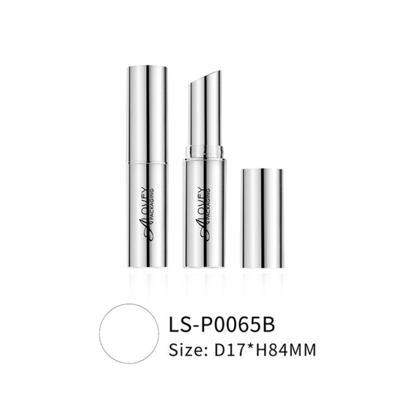 Round Silver Lip Stick Tube With Private Label Printed LS-P0065B