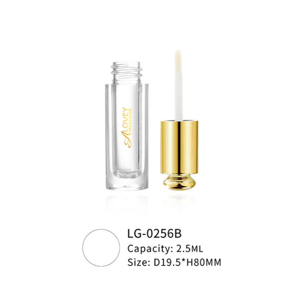 Luxury gold top cap mini lipgloss tube 2.5ml