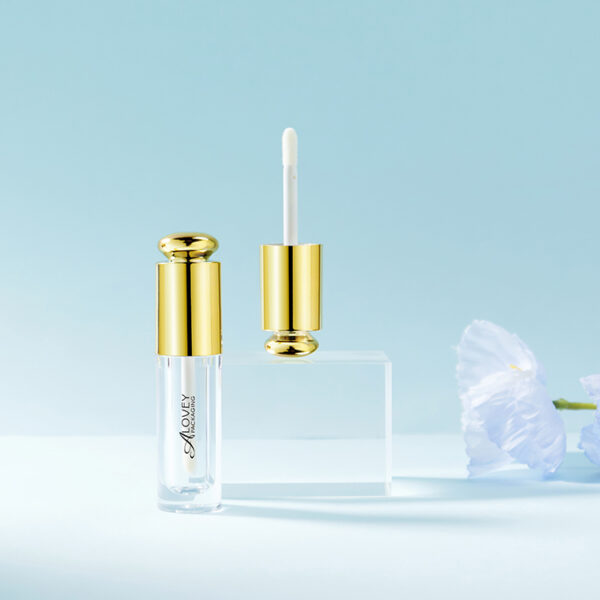 Luxury gold top cap mini lipgloss tube 2.5ml