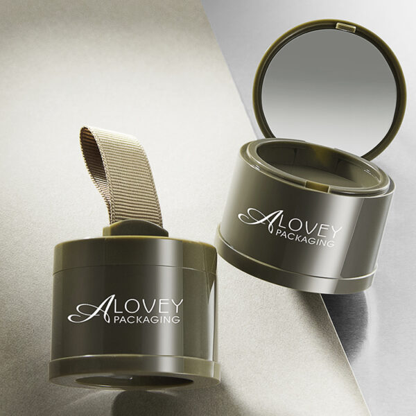 Hairline powder case with mirror and ribbon