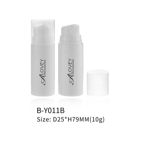 Airless pump plastic cosmetic bottle of lotion for travel 10g