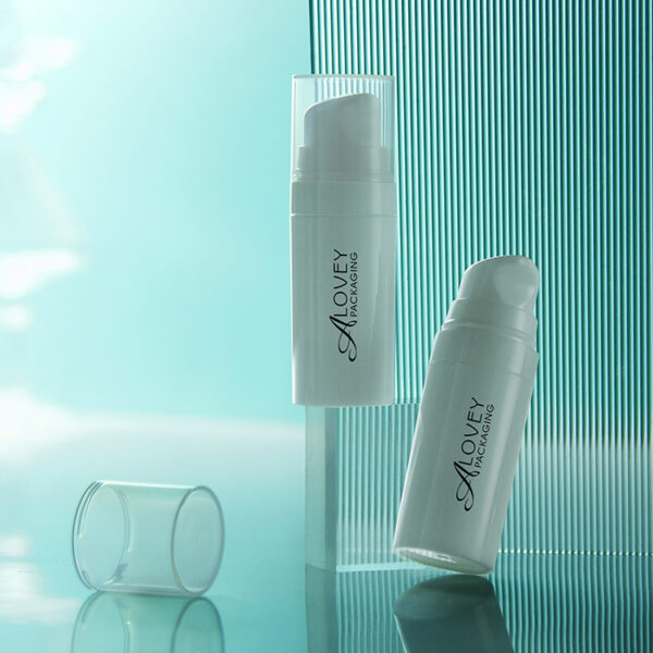 Airless pump plastic cosmetic bottle of lotion for travel 10g