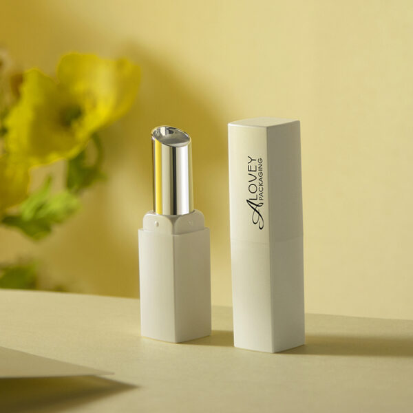 Square portable empty pure white lipstick tube